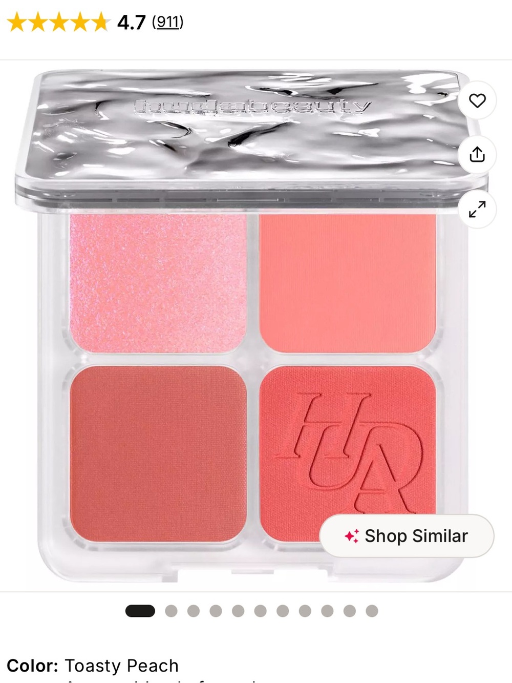 Huda Beauty Toasty Peach Blush & Highlighter Palette